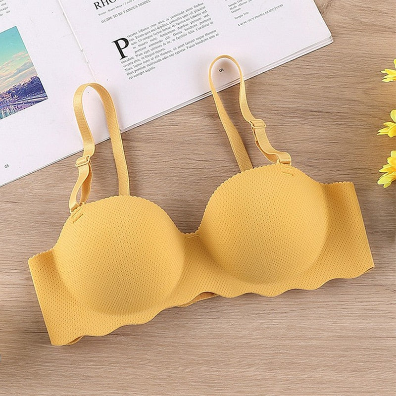 Shyle Polyamide Spandex Yellow Push Up Bra - Get Best Price from  Manufacturers & Suppliers in India