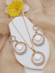 Fashion Jewellery Locket Chain & Earrings 2-Pieces Jewellery Set