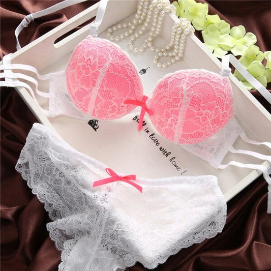 Japanese style beautiful lace bra set round adjustable sexy thin women's bras and underwear sets