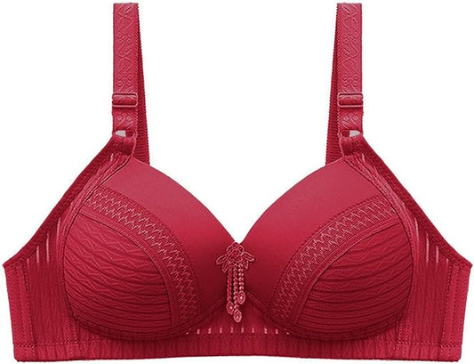 Women Full Coverage Push Up Wireless Bralette Seamless Stretchy Breathable & Cozy Support Bra - Wine