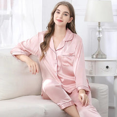 Girls Wear Hammer Plain Silk Night Suit For Girls & Women