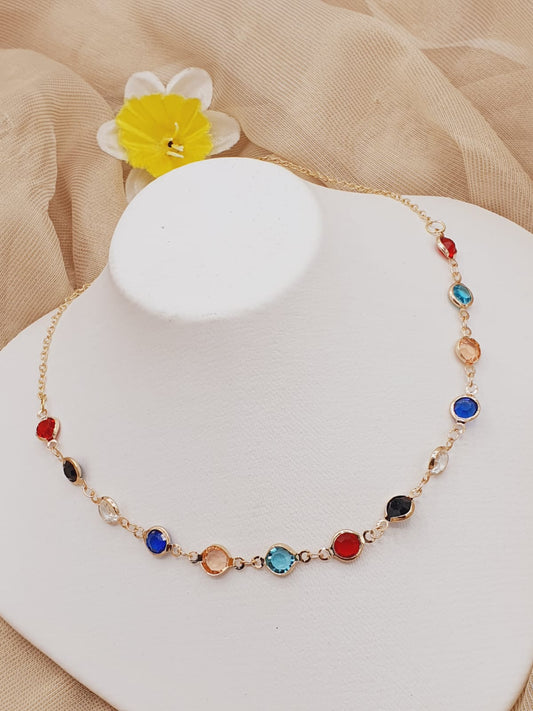 Fashion Jewellery Multi-Color Jarao Zircon Stone Mala Chain