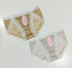 Girls wear Fancy Stylish Net & Lace Comfortable High waist Panties for Girls & Women - Pack of 2