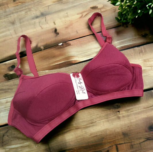 Buy BLOSSOM Raspberry Cotton Lightly Padded Non-Wired T-Shirt Bra