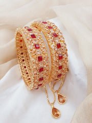 Fashion Jewellery Manjoos Kara Openable Zircon Article Bangles Pair