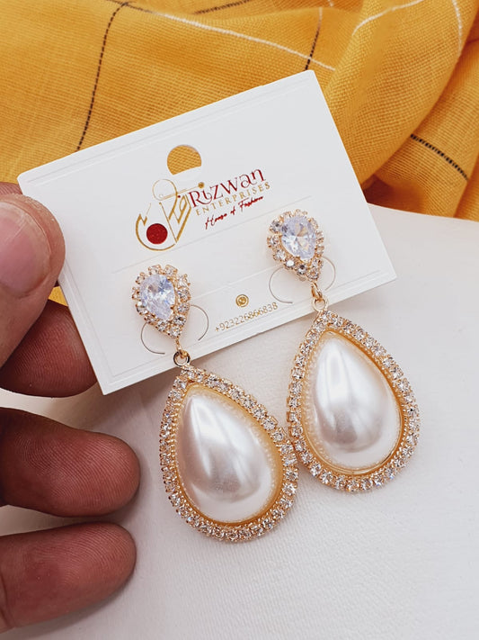 Fashion Jewellery Pear Earrings With Jarao Stone