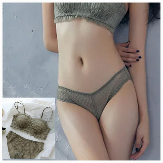 Korean Underwear Washer design full cup/wireless bra and panties set for women's