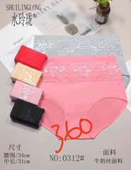 Girls wear Cotton Comfortable High waist Net Lace Panties for Girls & Women - Pack of 2
