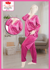 Girls wear 2-Piece Silk Nightwear With Net Lace For Girls & Women