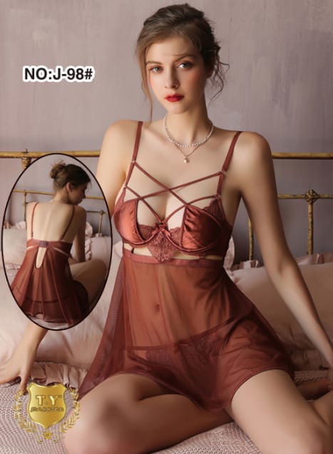 Baby Doll 2-Pieces Transparent Nighty For Girls & Women