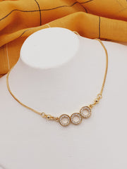 Fashion Jewellery Zircon Stone Gold Plated Locket Chain