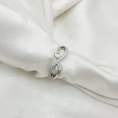 Fashion Jewellery Steel Plated Zircon Stone Adjustable Size Ring