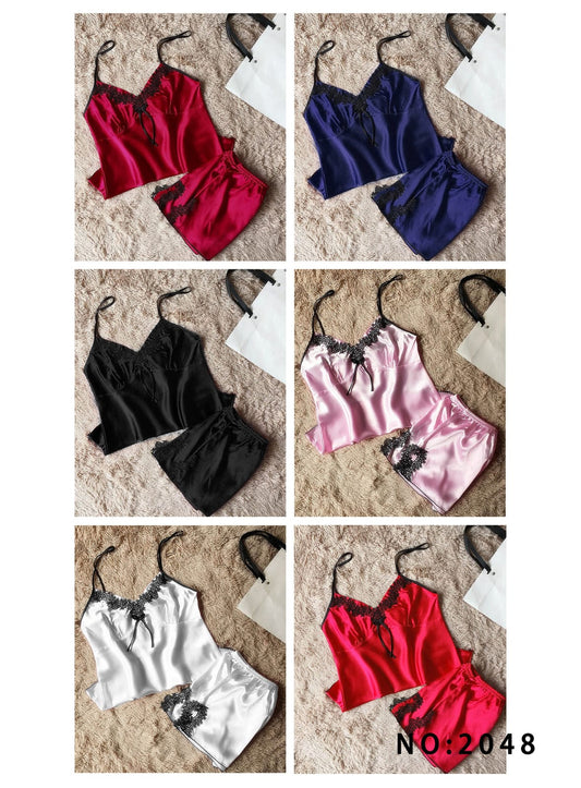 Yanni Camisole Shorts With Banch Lace Stitching Sleepwear Set For Girls & Women