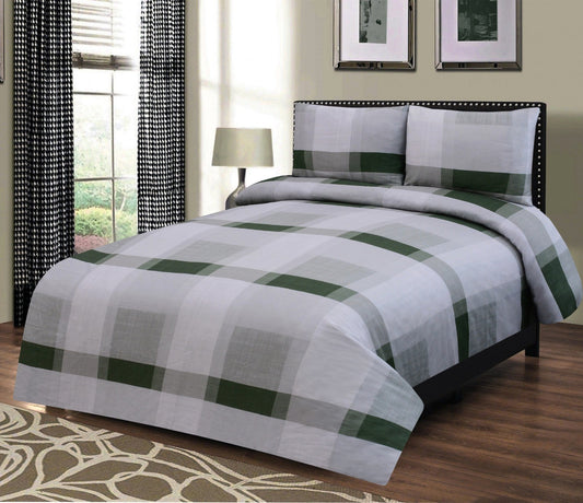 Cotton Nishat Checkerboard Print King Size Bedsheet Set with Pillow Covers