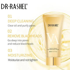 Dr.Rashel Face Wash Vitamin A Retinol Anti-aging Facial Cleanser 80ml