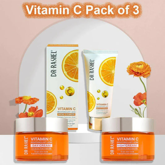 Dr Rashel Vitamin C Pack Of 3 - Day & Night Cream With Cleanser
