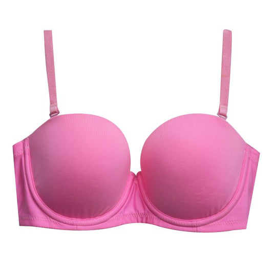Sexy Thailand Seamless Half cup Push Up Bra For Girls & Women - Pink