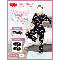 Two Hearts 4 Pieces Printed Nightwear & Lingerie For Girls & Women