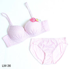 LW Comfortable & Beautiful Net Bra Cup B + Bikni Panty Set for Girls & Women - Limitlesswow
