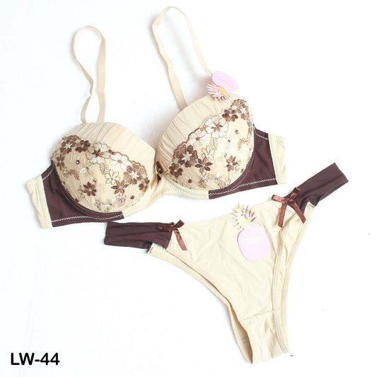 Stese Castello Comfortable & Beautiful Embroidered Bra Cup B + Bikni Panty Set for Girls & Women - Limitlesswow