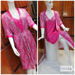 Shali 2 Piece Printed Silk Nightwear & Lingerie For Girls & Women