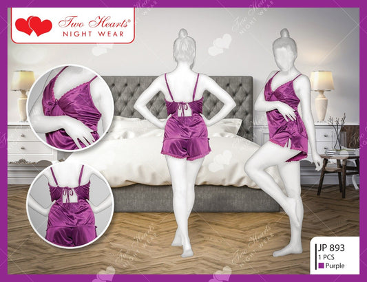Two Hearts 2-Piece Silk Nightwear & Lingerie For Girls & Women