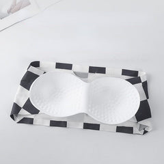 Korean Ice Silk Seamless One-Word Strapless Tube Top With Chest Pad Free Size Bra